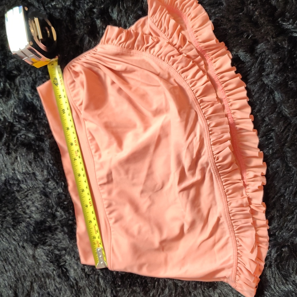 LIME RICKI-Peach Ruffle Women's SWIM SKRT SWIMWEAR SWIM-COVER UP SKIRT - Picture 3 of 10